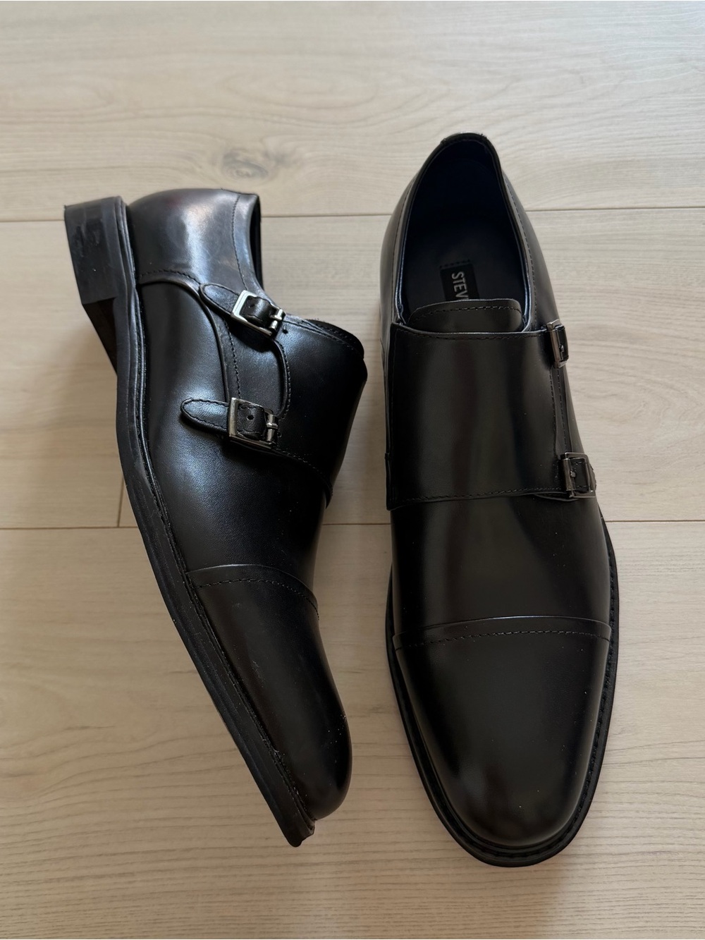 Steve Madden Black Double Strap Dress Shoes